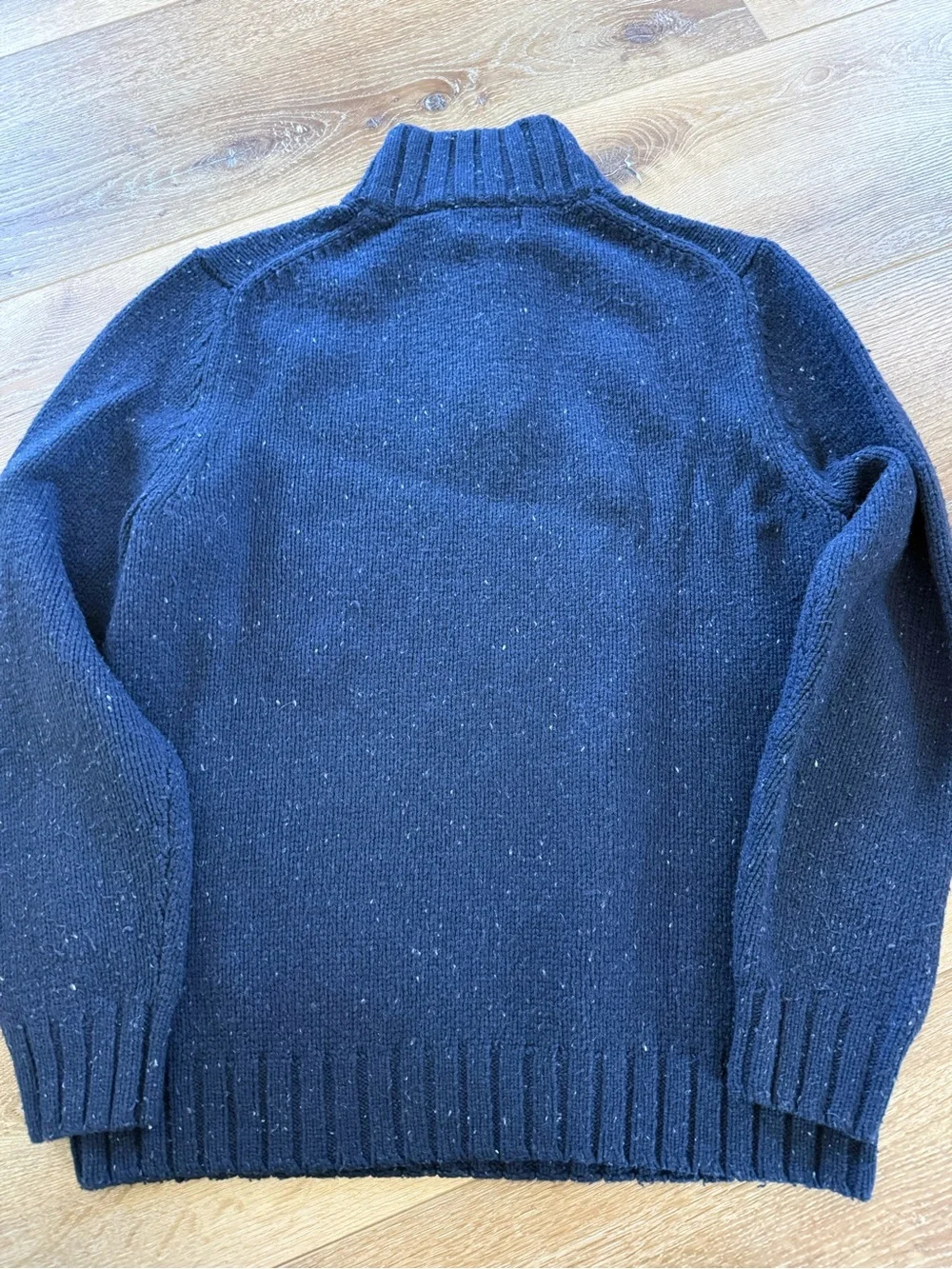 Nautica Men's Navy Ribbed Mock-Turtleneck Button Sweater